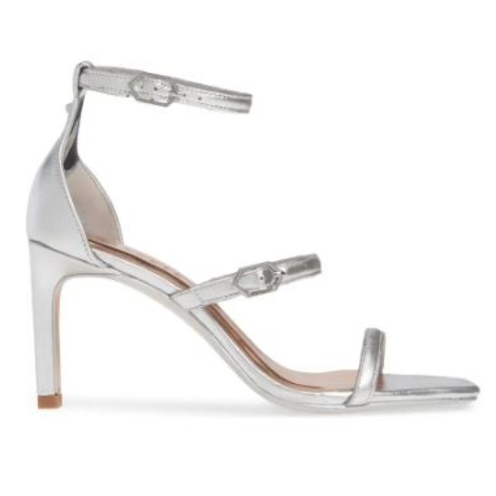 🆕️ NEW TED BAKER Lanoral Ankle Strap Sandal In Silver  6 and 7.5 - Picture 6 of 6